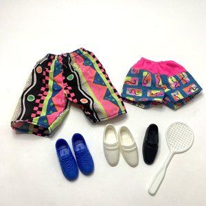 Ken Hawaiian Fun 90s 2 Pair Shorts Shoes Racquet Vintage Lot